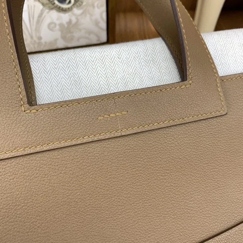 Hermes Halzan 31 Brown, Silver Toned Hardware Bag Hermes Halzan 31 Brown, Silver Toned Hardware Bag