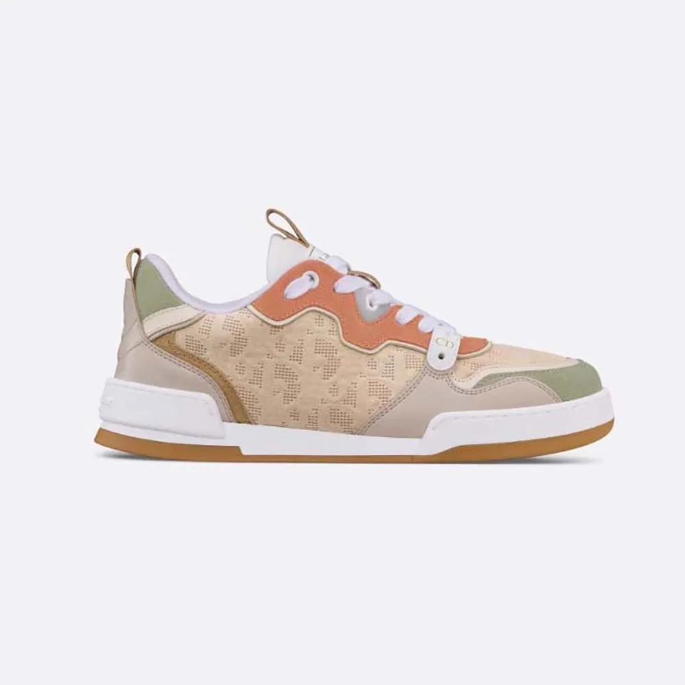 Dior One Sneaker Beige Multicolor Calfskin and Suede Calfskin with Dior Oblique Motif for Women