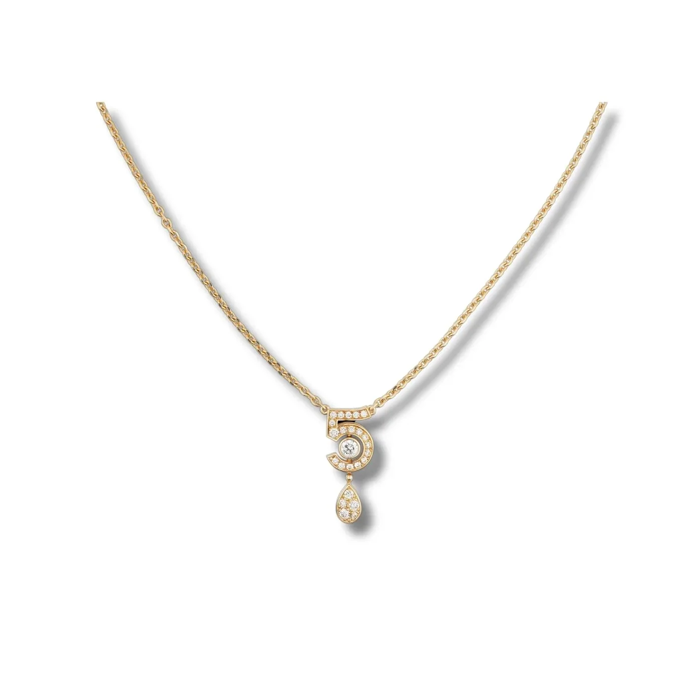 Chanel Eternal N°5 Necklace Beige Gold Chanel Eternal N°5 Necklace Beige Gold