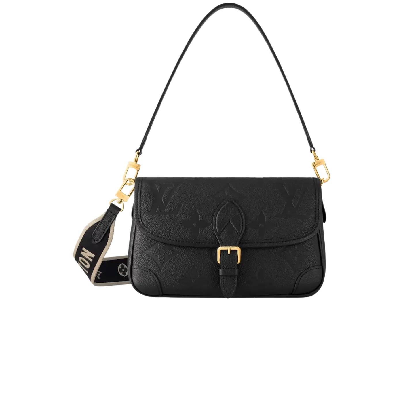 Louis Vuitton Diane Satchel Crossbody Bag in Black Gold Hardware Louis Vuitton Diane Satchel Crossbody Bag in Black Gold Hardware