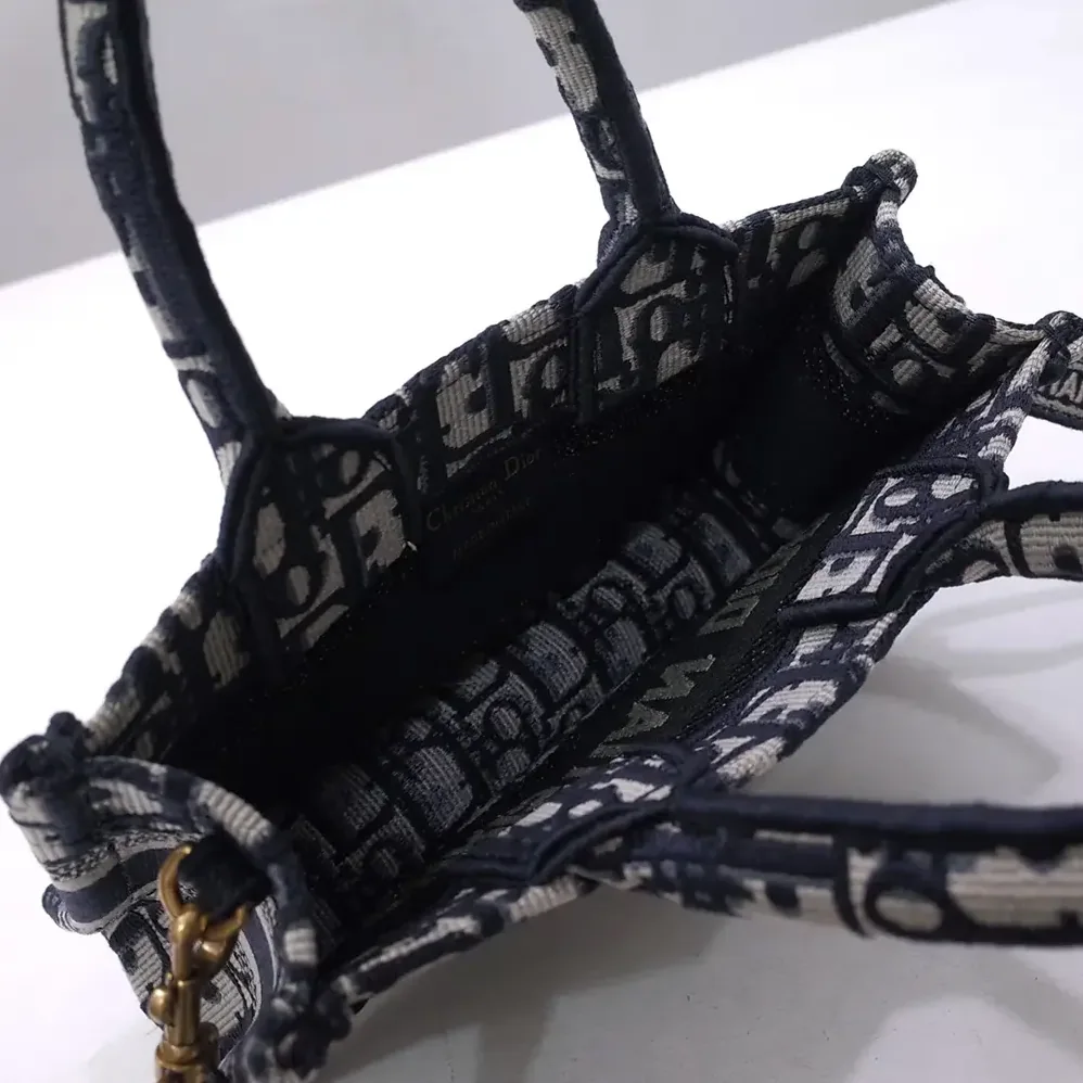 Dior Mini Dior Book Tote Blue Dior Oblique Embroidery for Women Dior Mini Dior Book Tote Blue Dior Oblique Embroidery for Women