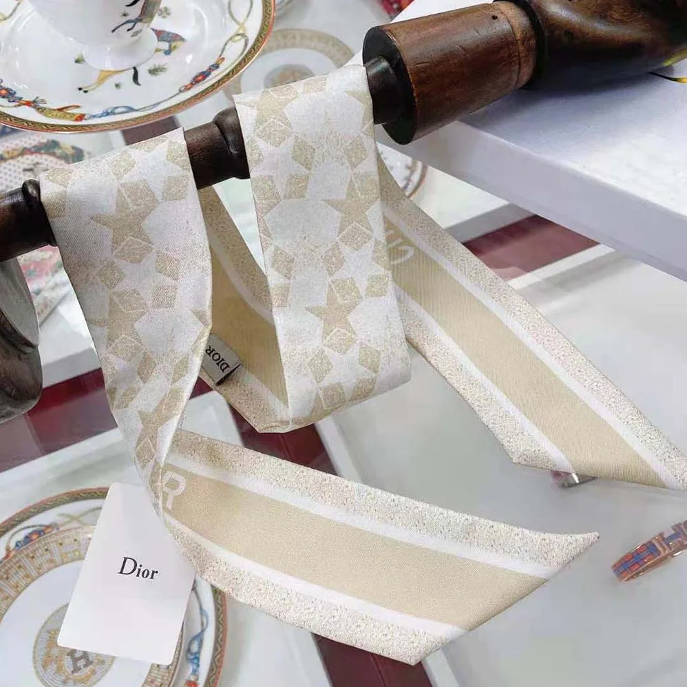 Dior Etoile Mitzah Scarf Gold for Women in Tone Silk Twill Dior Etoile Mitzah Scarf Gold for Women in Tone Silk Twill