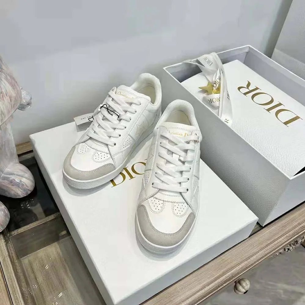 Dior Star Sneaker White Calfskin and Suede for Unisex Dior Star Sneaker White Calfskin and Suede for Unisex