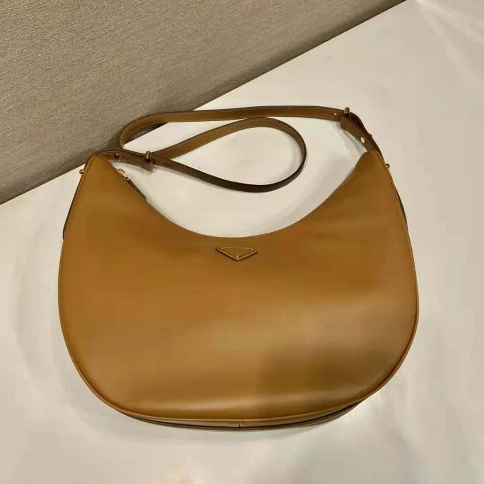 Prada Large Leather Shoulder Bag for Women in Brown