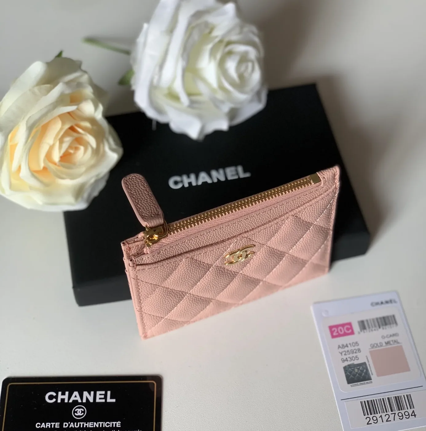 Chanel Flat Card Holder Pink Bag / Chanel Flat Card Holder Pink Bag /