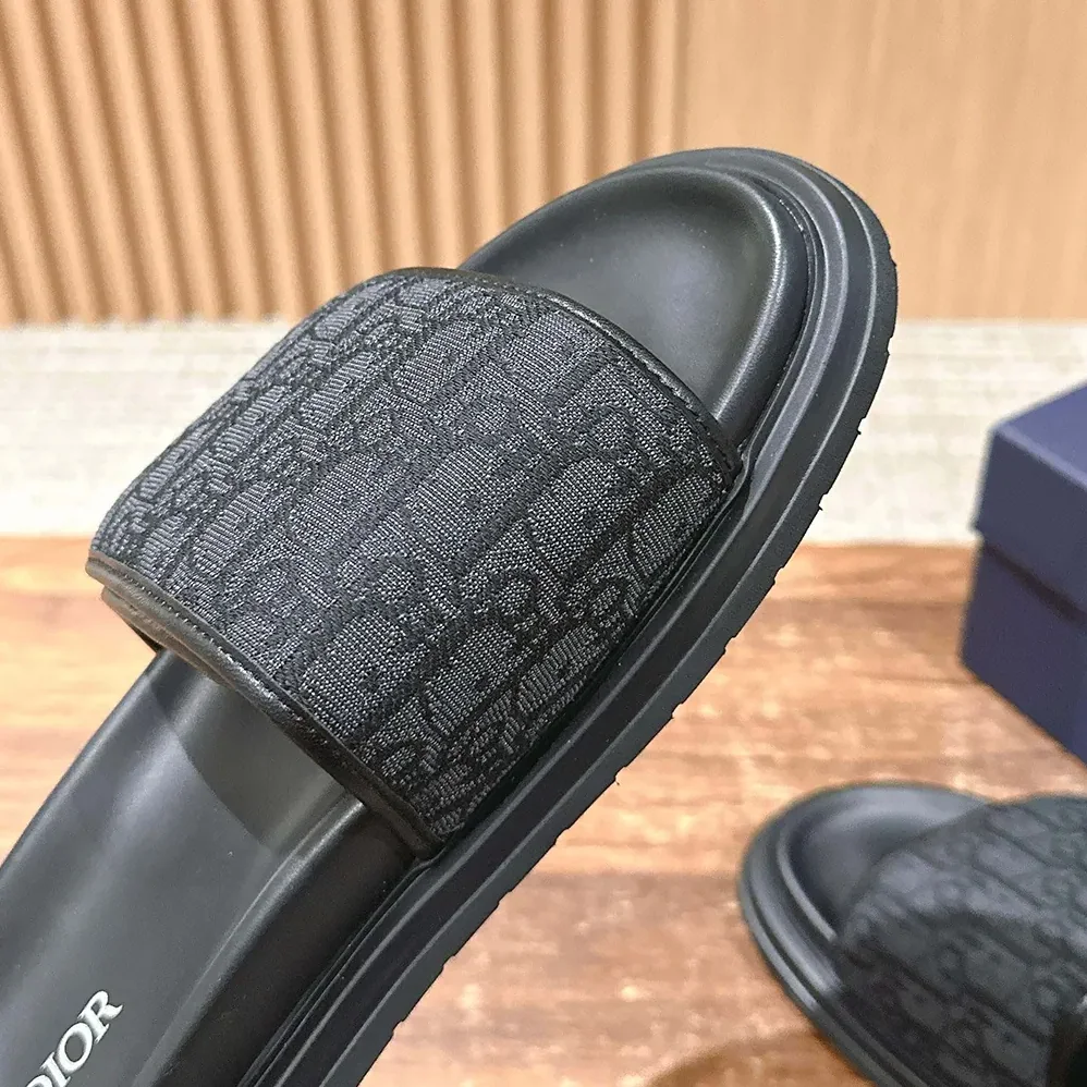 Dior Aqua Sandal Black Dior Oblique Jacquard for Unisex
