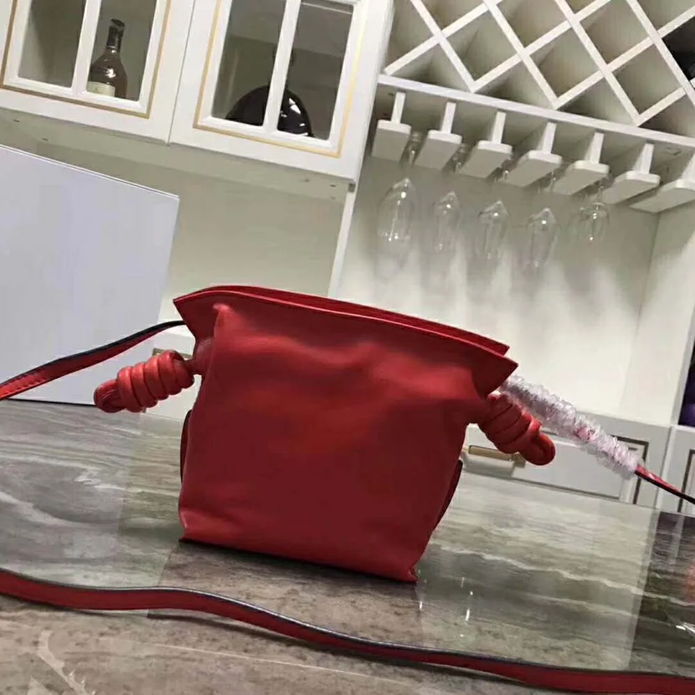 Loewe Flamenco Knot Mini Bag in Nappa Leather for Women in Red Loewe Flamenco Knot Mini Bag in Nappa Leather for Women in Red