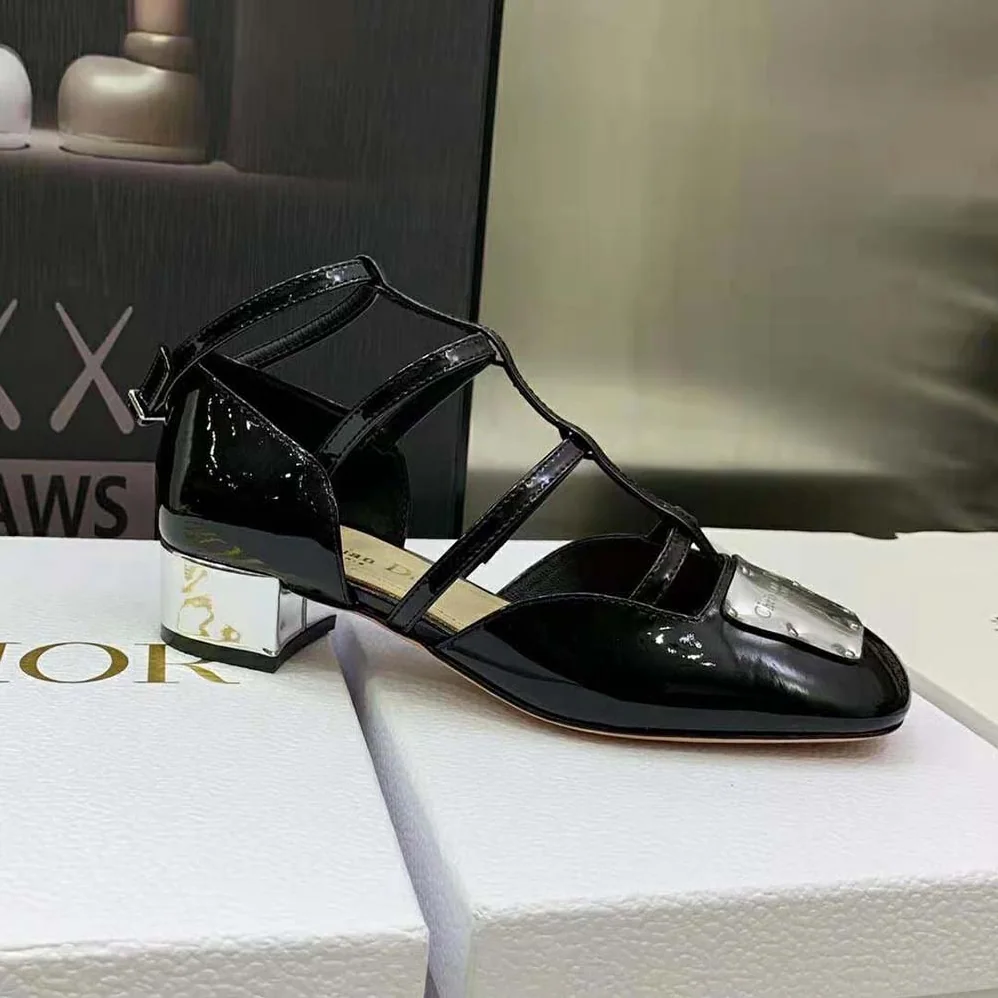Dior La Parisienne Dior Ballerina Flat Black Patent Calfskin for Women