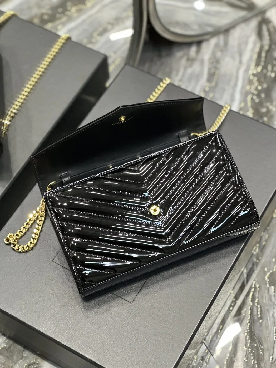 Saint Laurent Envelope Small Bag Black / Saint Laurent Envelope Small Bag Black /