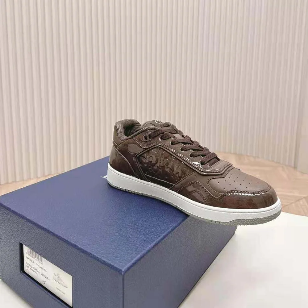Dior B27 Low-top Sneaker Plum Patent Calfskin and Dior Oblique Gravity Leather for Men
