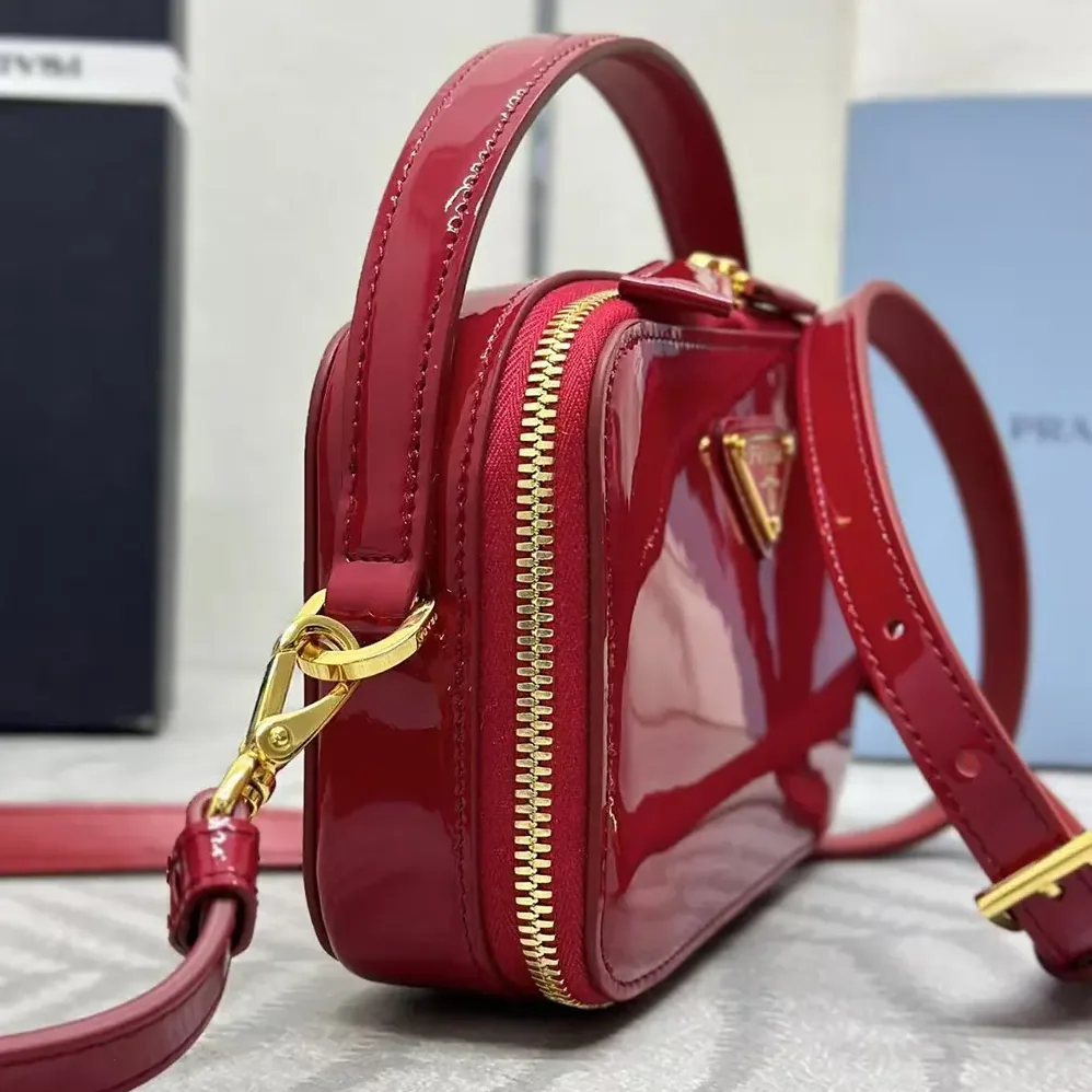 Prada Odette Patent Leather Mini-bag for Women in Red Prada Odette Patent Leather Mini-bag for Women in Red