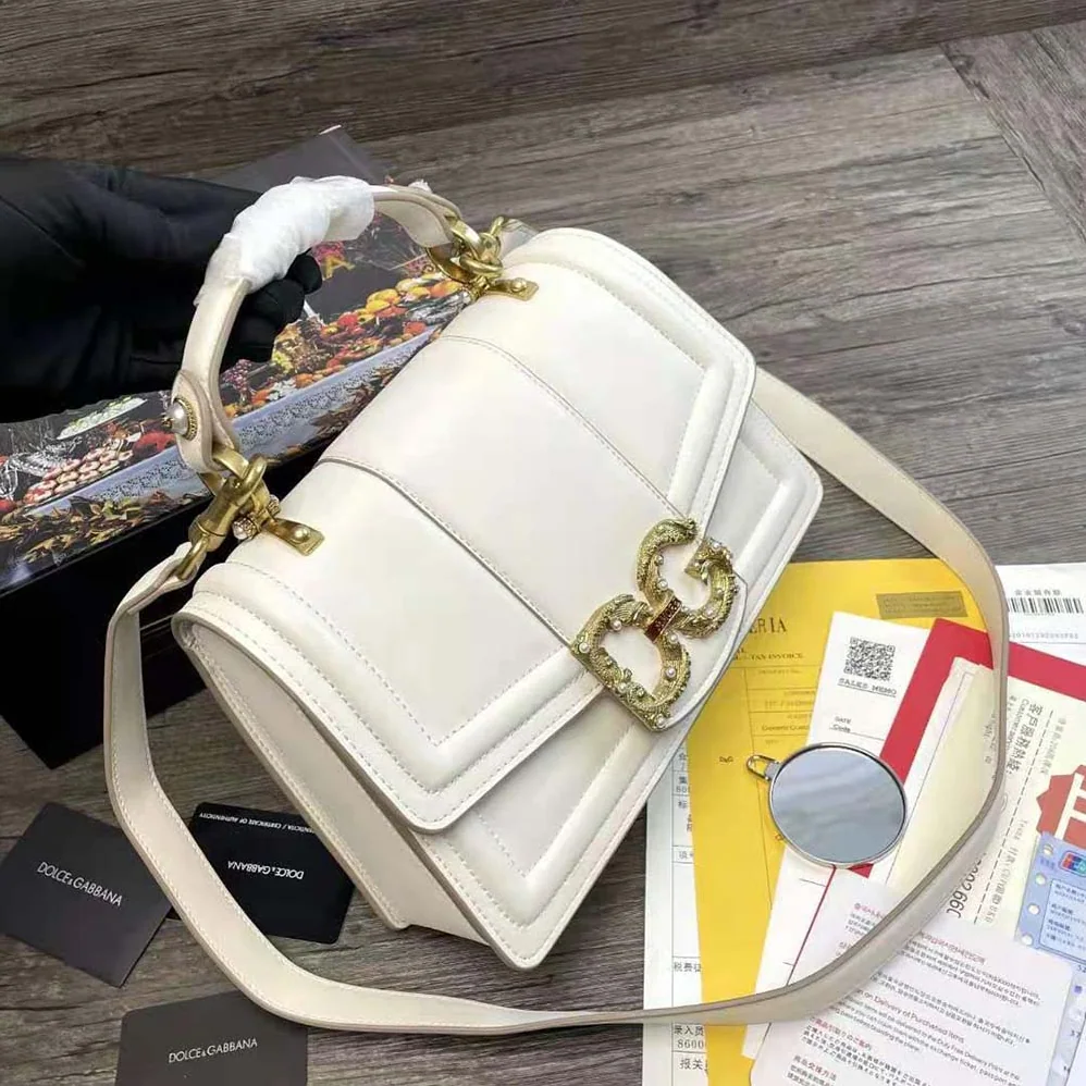 Dolce Gabbana D&G Amore Bag in Calfskin Leather for Women in White Dolce Gabbana D&G Amore Bag in Calfskin Leather for Women in White