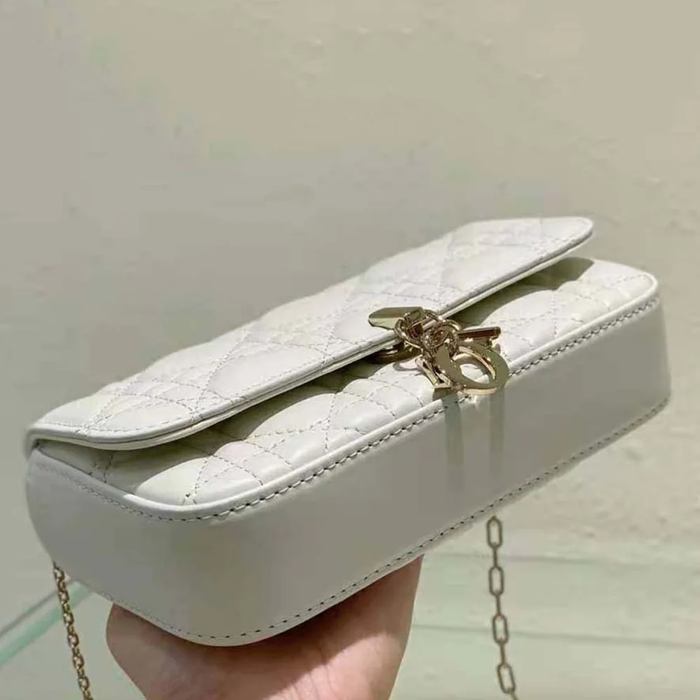 Dior Lady Dior Phone Pouch Latte Cannage Lambskin for Women Dior Lady Dior Phone Pouch Latte Cannage Lambskin for Women
