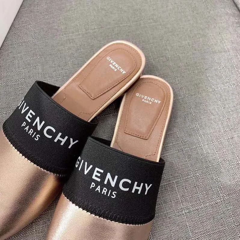 Givenchy Shoes Givenchy Paris Leather Mules for Women in Gold