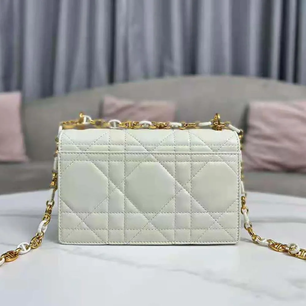 Dior Miss Caro Mini Bag Latte Macrocannage Lambskin for Women