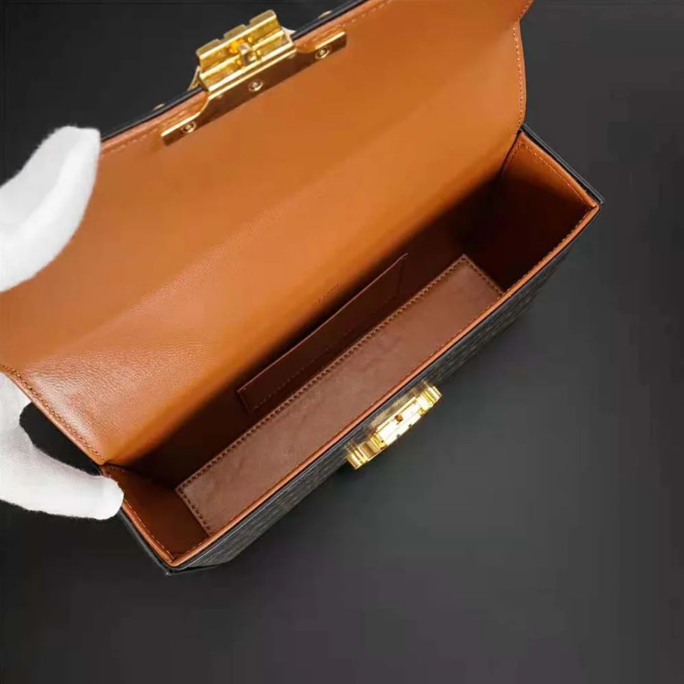 Celine Box Triomphe in Triomphe Canvas and Calfskin for Women Celine Box Triomphe in Triomphe Canvas and Calfskin for Women