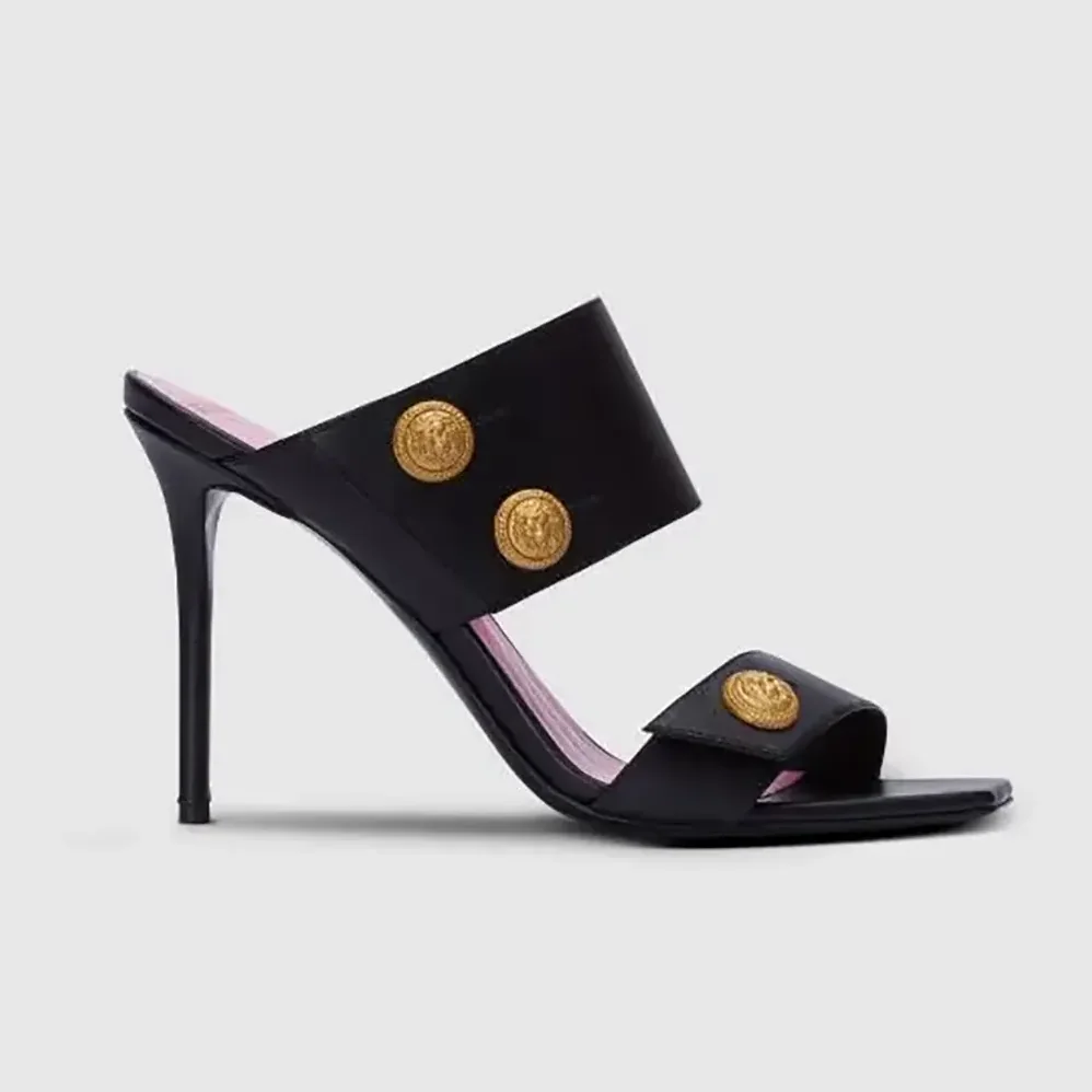 Balmain Heeled Eva Mules in Calfskin for Women