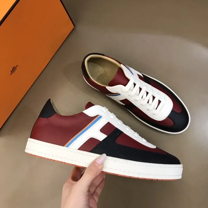 Hermes Boomerang Sneaker Green in Black