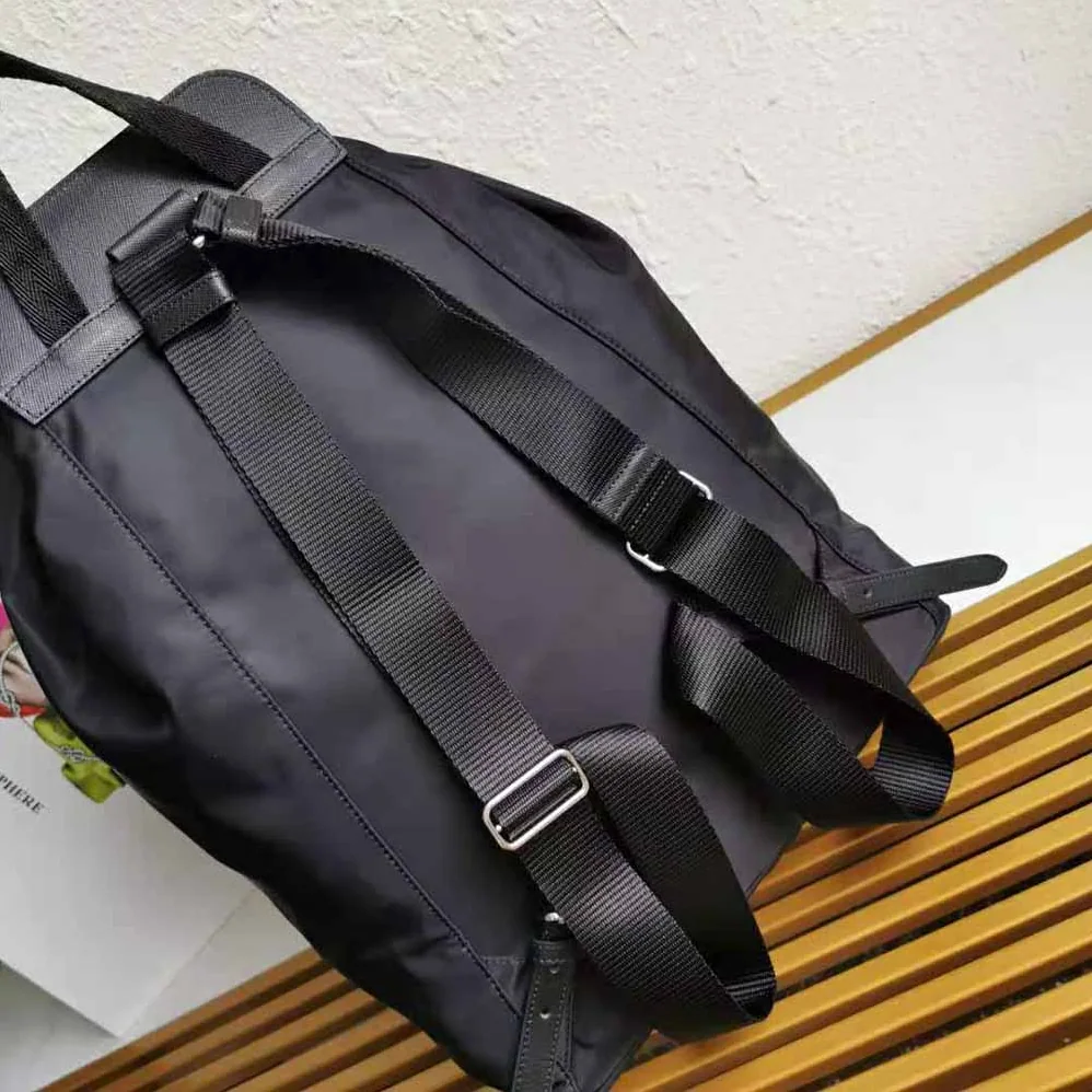 Prada Nylon and Saffiano Leather Backpack for Women in Black Prada Nylon and Saffiano Leather Backpack for Women in Black