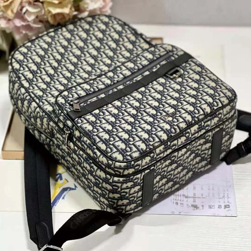 Dior Safari Backpack Beige and Black Dior Oblique Jacquard for Men Dior Safari Backpack Beige and Black Dior Oblique Jacquard for Men