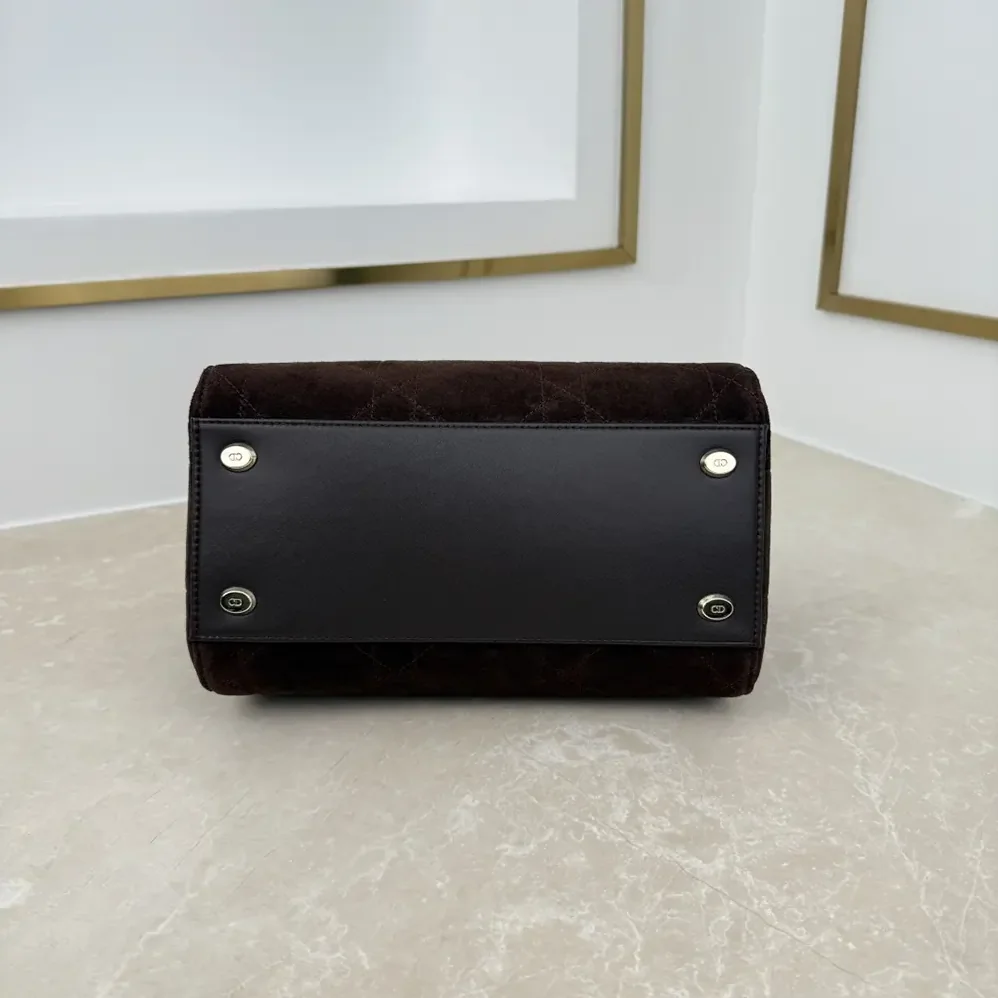 Dior Small Dior Granville Bag Chocolate Flat Macrocannage Suede Calfskin for Women Dior Small Dior Granville Bag Chocolate Flat Macrocannage Suede Calfskin for Women