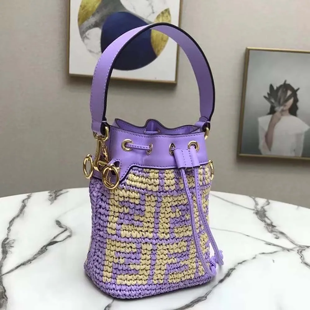 Fendi Mon Tresor Raffia Mini-Bag for Women in Purple