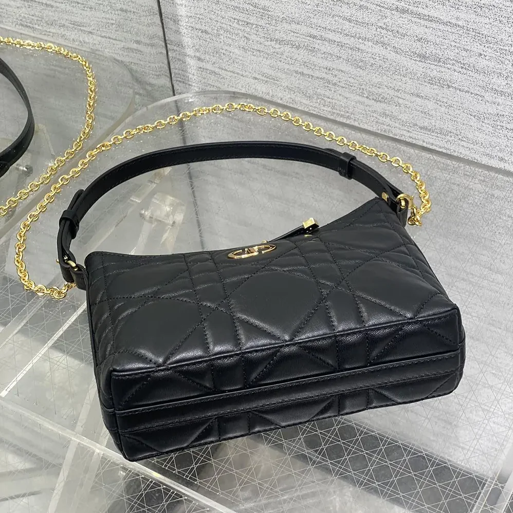 Dior Miss Caro Diorling Mini Bag with Chain Black Macrocannage Lambskin for Women Dior Miss Caro Diorling Mini Bag with Chain Black Macrocannage Lambskin for Women