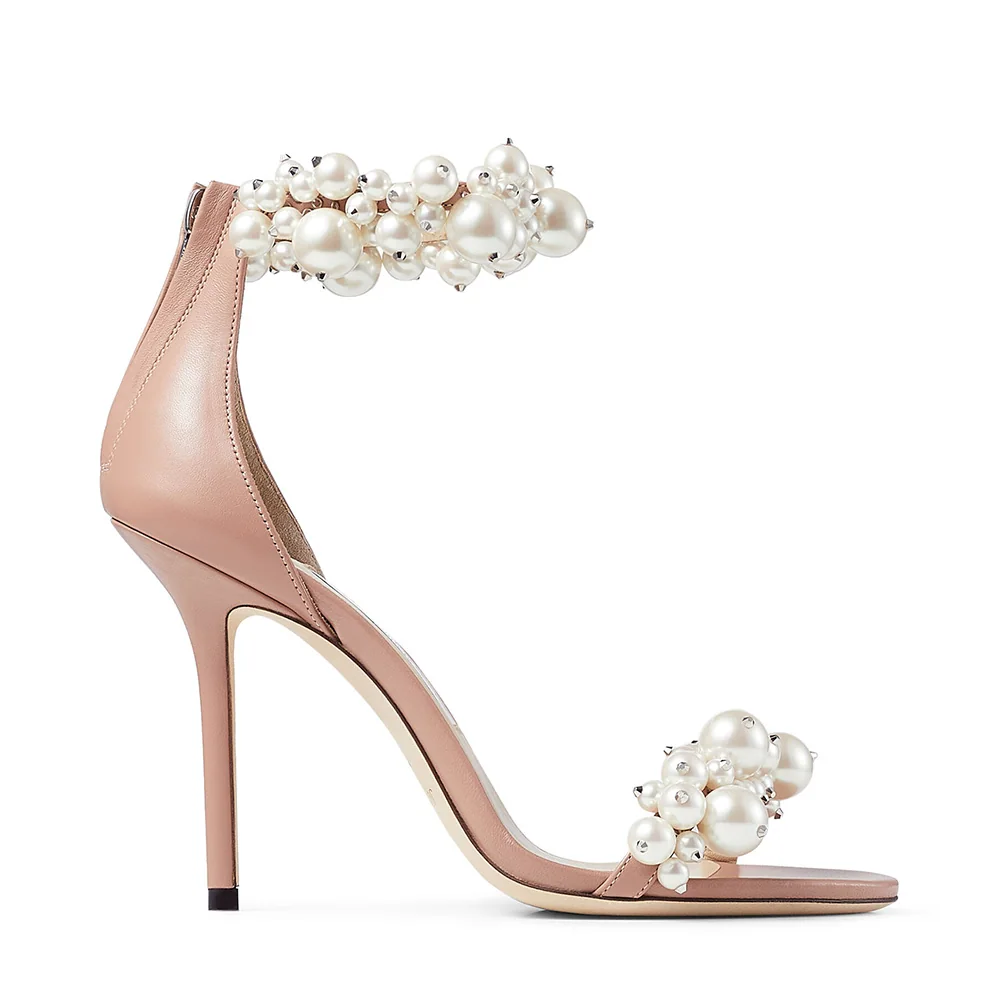 Jimmy Choo Maisel 100 Ballet Pink Nappa Leather Sandals for Women Jimmy Choo Maisel 100 Ballet Pink Nappa Leather Sandals for Women