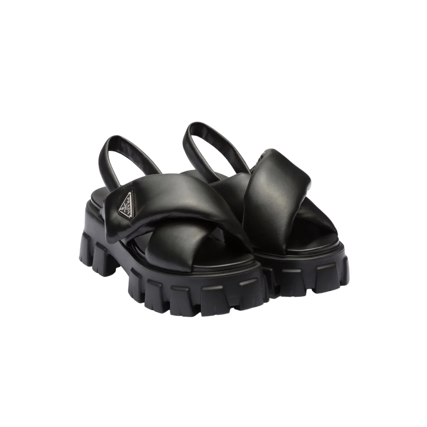 Monolith Padded Nappa Leather Sandals 1X123N_2DL8_F0002_F_055 Monolith Padded Nappa Leather Sandals 1X123N_2DL8_F0002_F_055