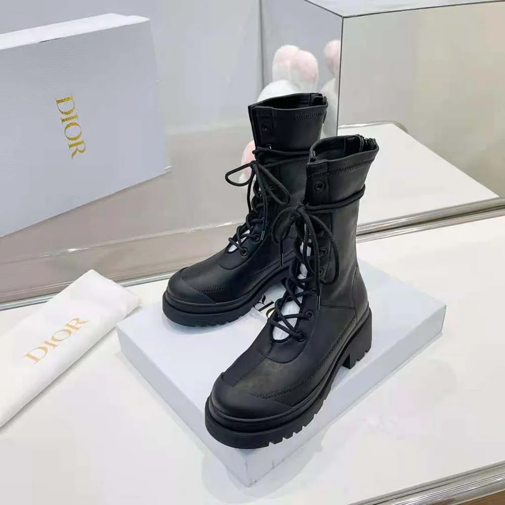 Dior Arcade Ankle Boot Black Stretch Lambskin for Women