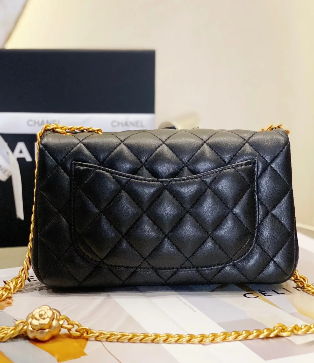 Chanel CC Flap Bag Small Crossbody in Black Gold Hardware