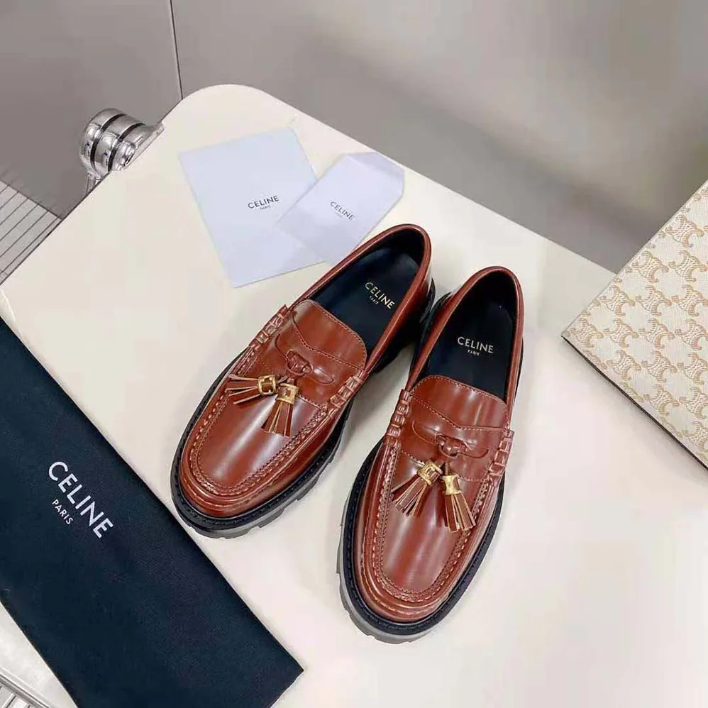 Celine Margaret Loafer with Tassels in Polished Bull for Women Celine Margaret Loafer with Tassels in Polished Bull for Women