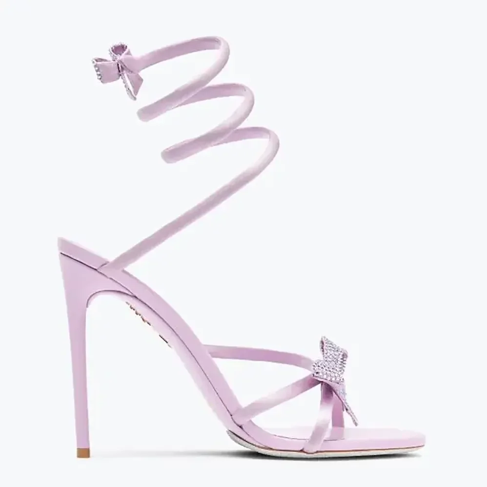 Rene Caovilla Cleo Mauve Sandal with Bows 105 for Women Rene Caovilla Cleo Mauve Sandal with Bows 105 for Women