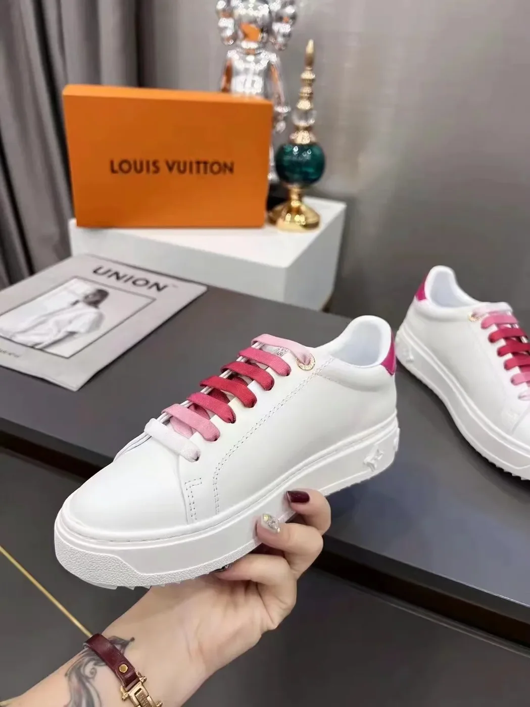 Louis Vuitton Time Out Sneaker Fuchsia Pink LV 1AA1BN