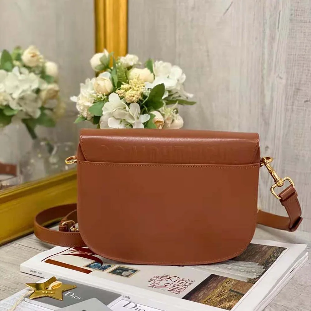 Dior Medium Dior Bobby Bag Dark Tan Box Calfskin for Women