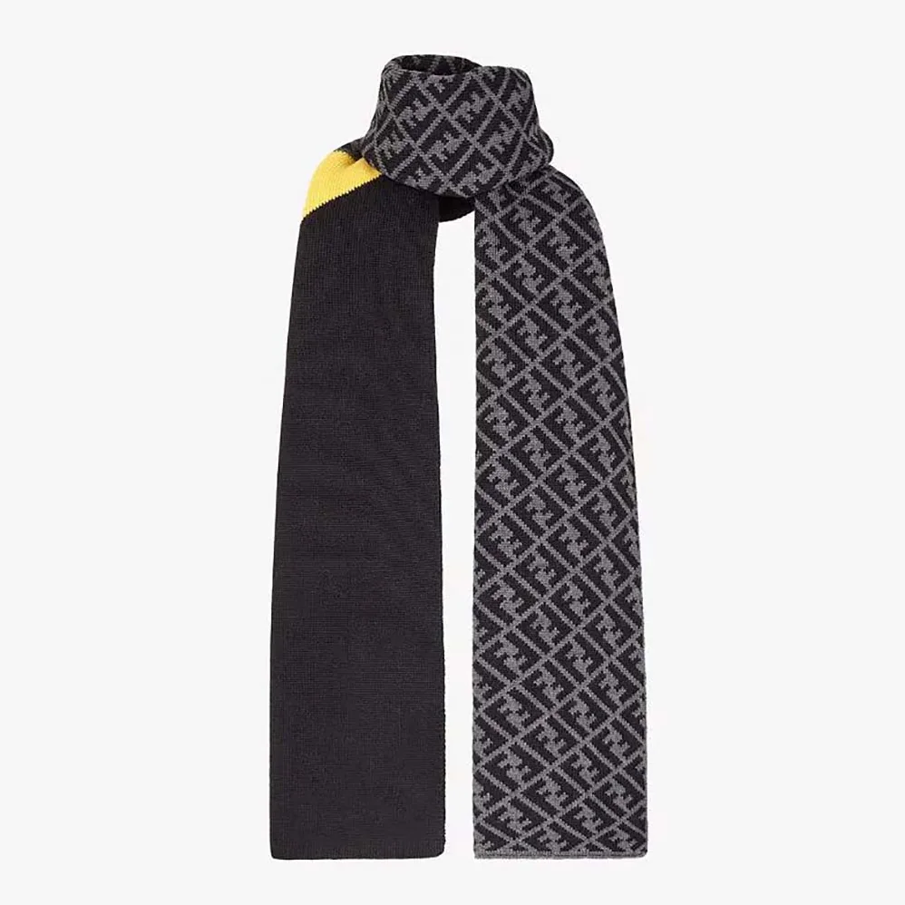 Fendi Multicolor Wool Scarf for Women in Yellow Fendi Multicolor Wool Scarf for Women in Yellow