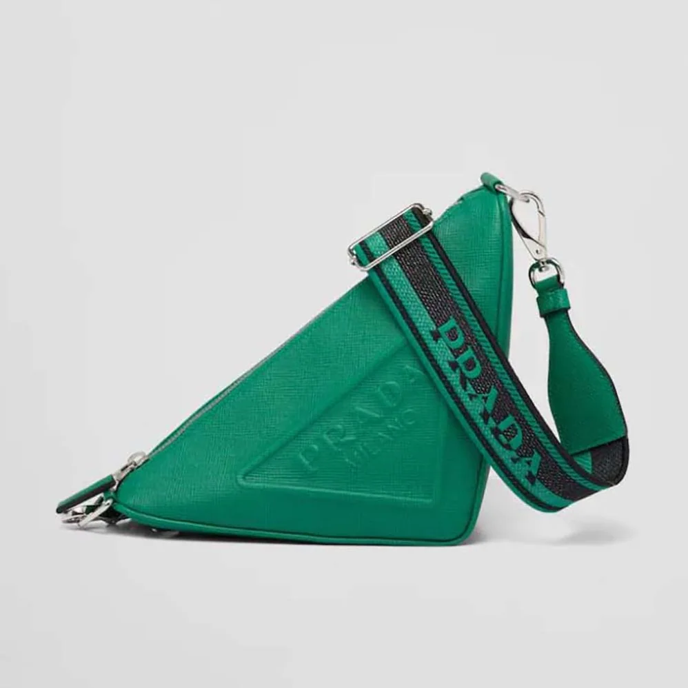 Prada Saffiano Prada Triangle Bag for Women in Green