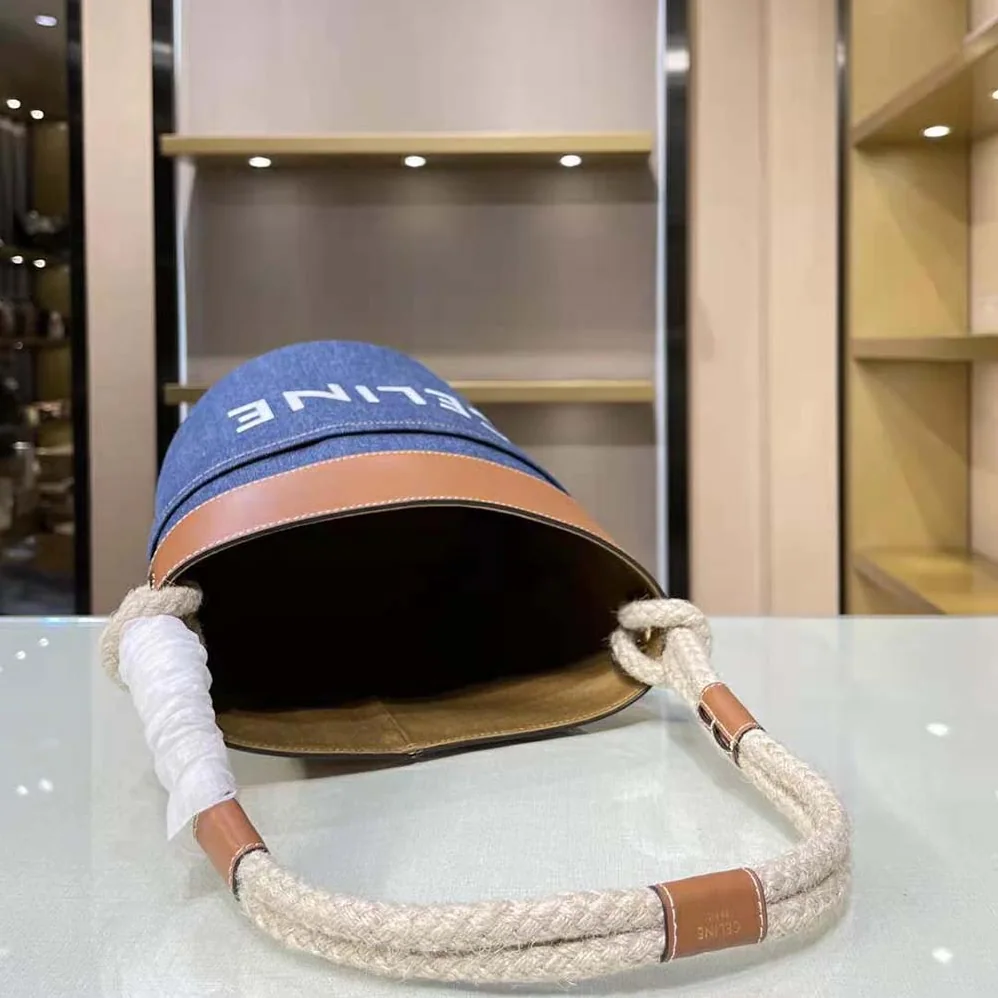 Celine Bucket Celine in Denim with Celine Print and Calfskin for Women