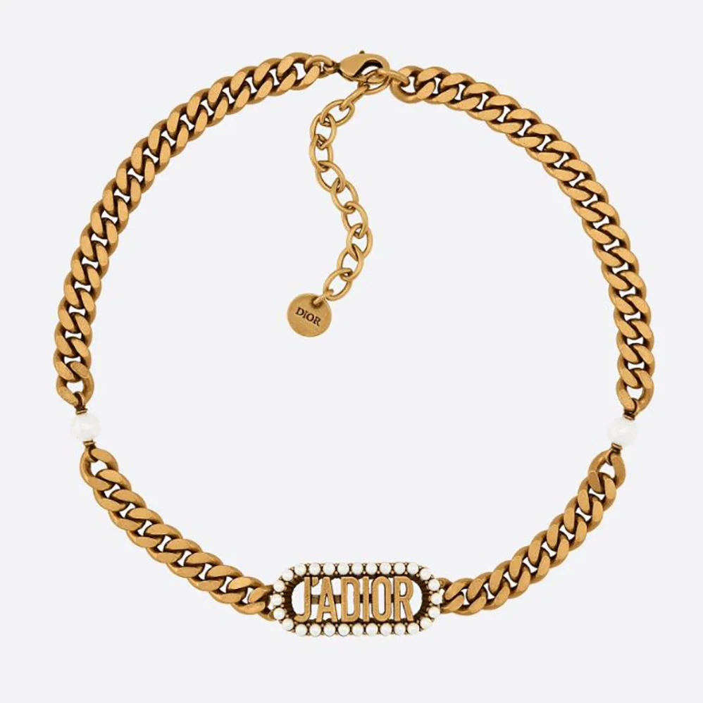 Dior J Adior Choker Antique Gold for Women in Finish Metal