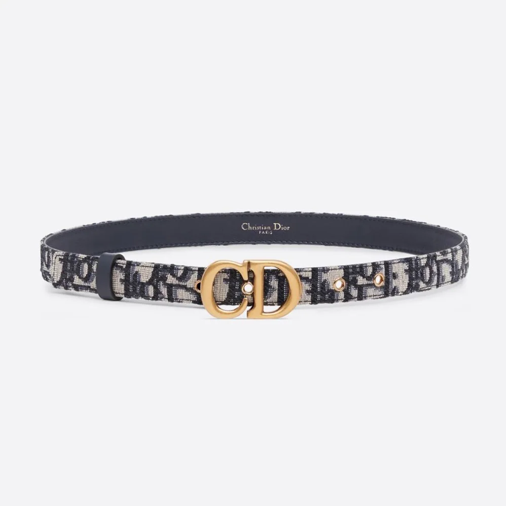 Dior Saddle Belt Blue Dior Oblique Jacquard 20 MM for Women Dior Saddle Belt Blue Dior Oblique Jacquard 20 MM for Women