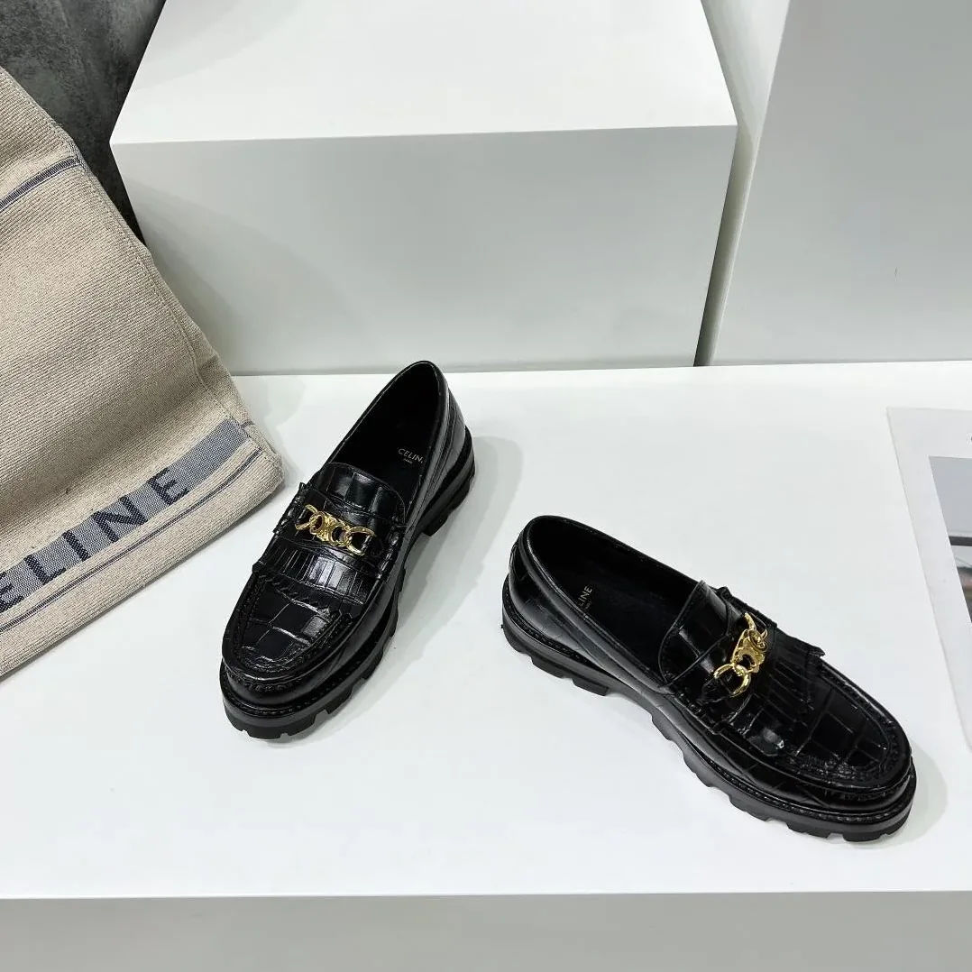 Celine Margaret Loafer With Triomphe Black Celine Margaret Loafer With Triomphe Black