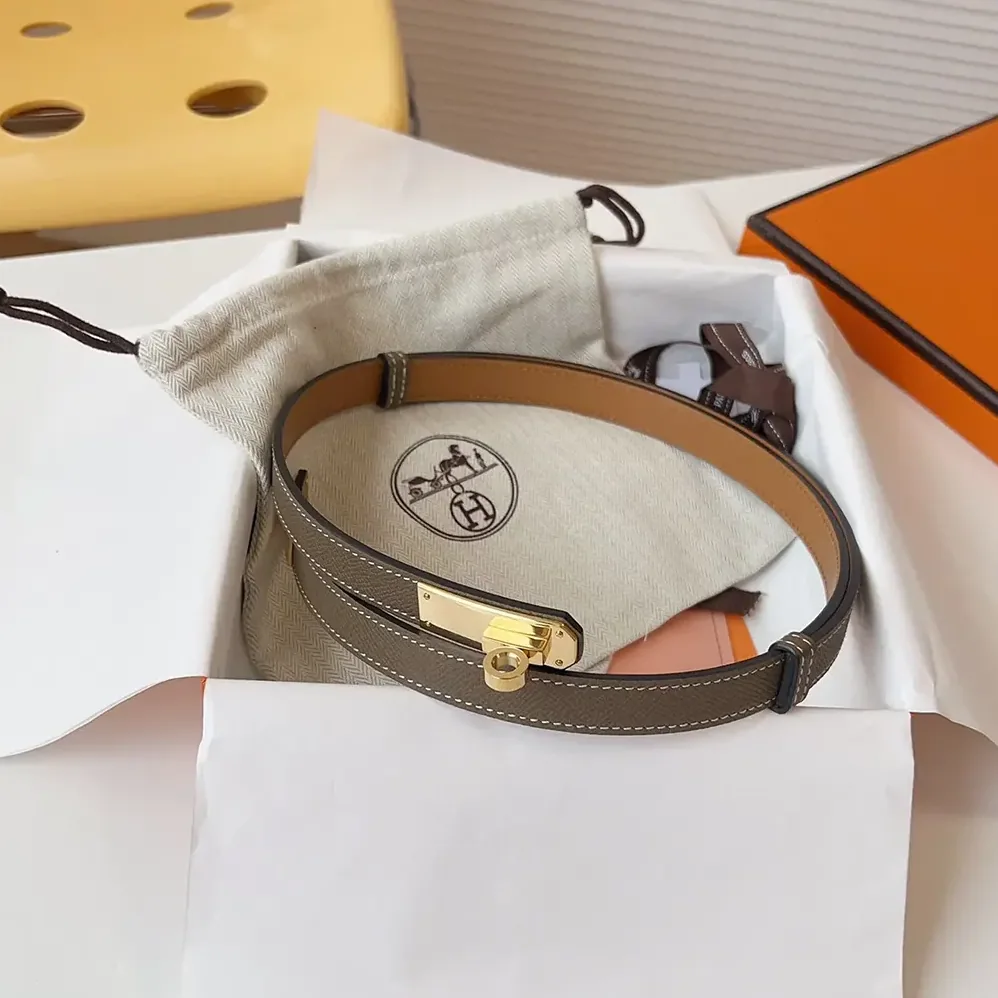 Hermes Kelly 18 Belt for Women in Grey