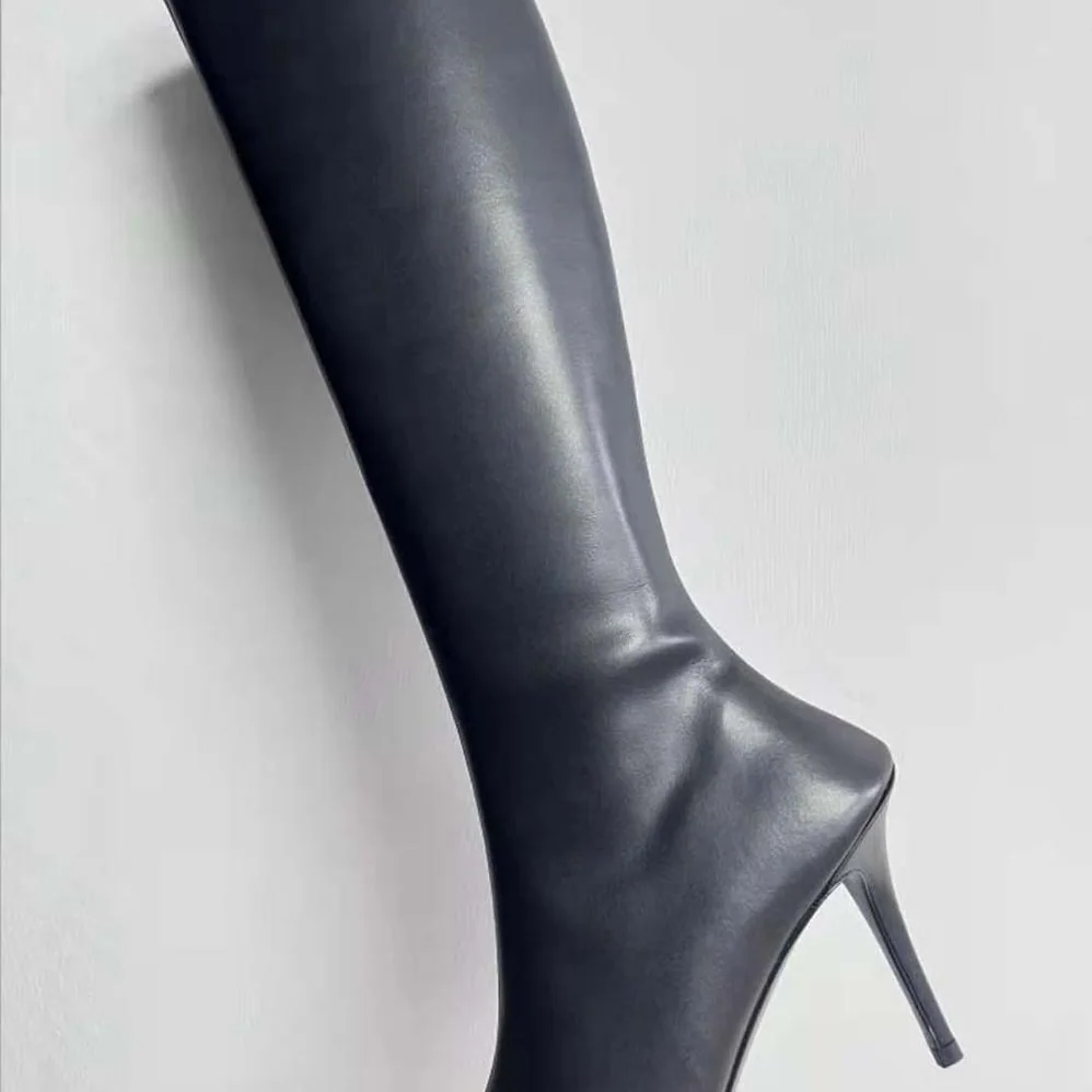 Balenciaga Witch 110mm Boot in Black Shiny Soft Sheepskin for Women