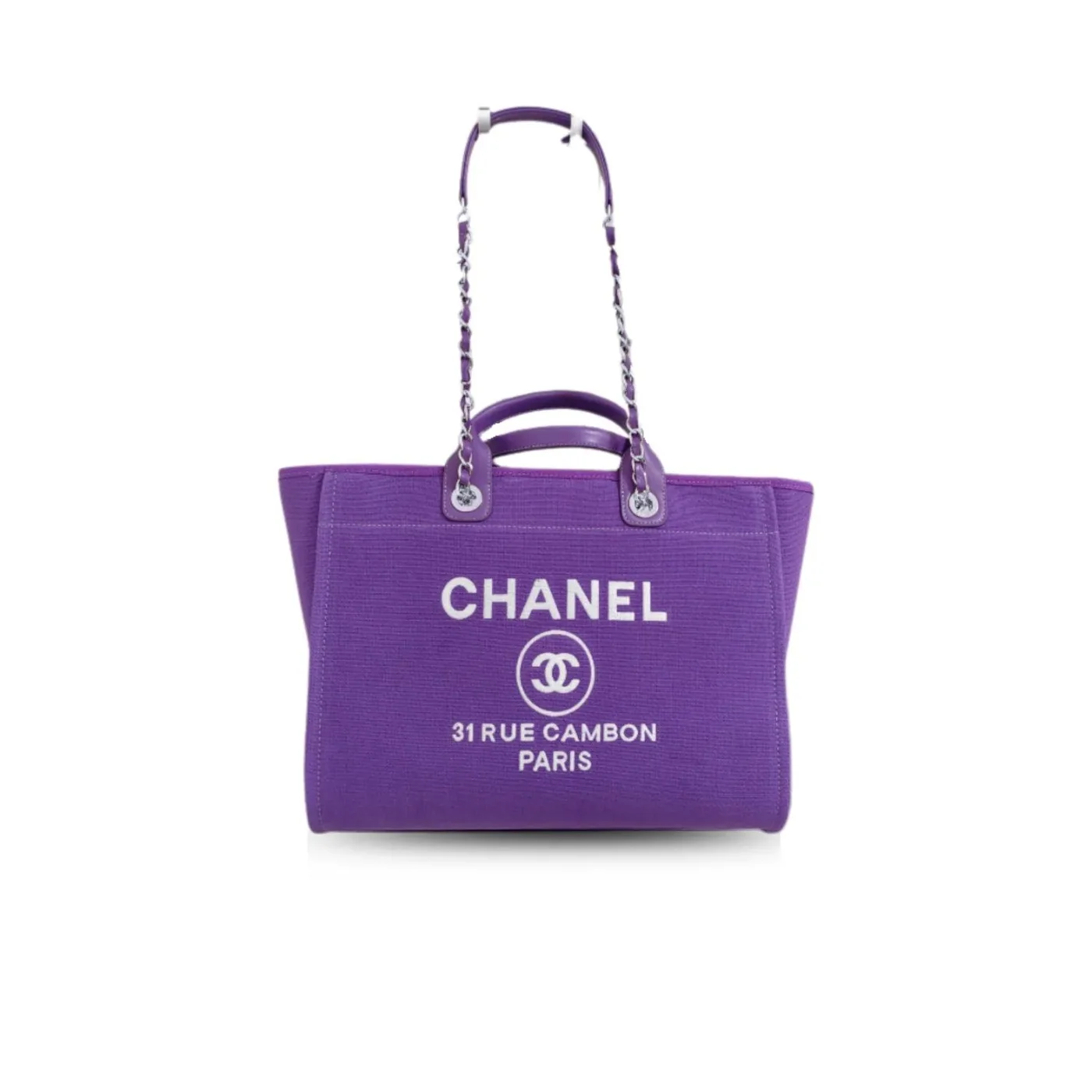 Chanel Deauville Tote Bag Pouch Purple /