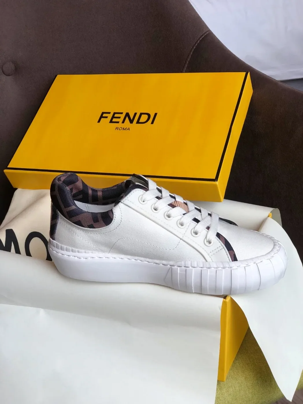 Fendi Force FF Lace-Ups Sneakers White 7E1414AF5A Fendi Force FF Lace-Ups Sneakers White 7E1414AF5A