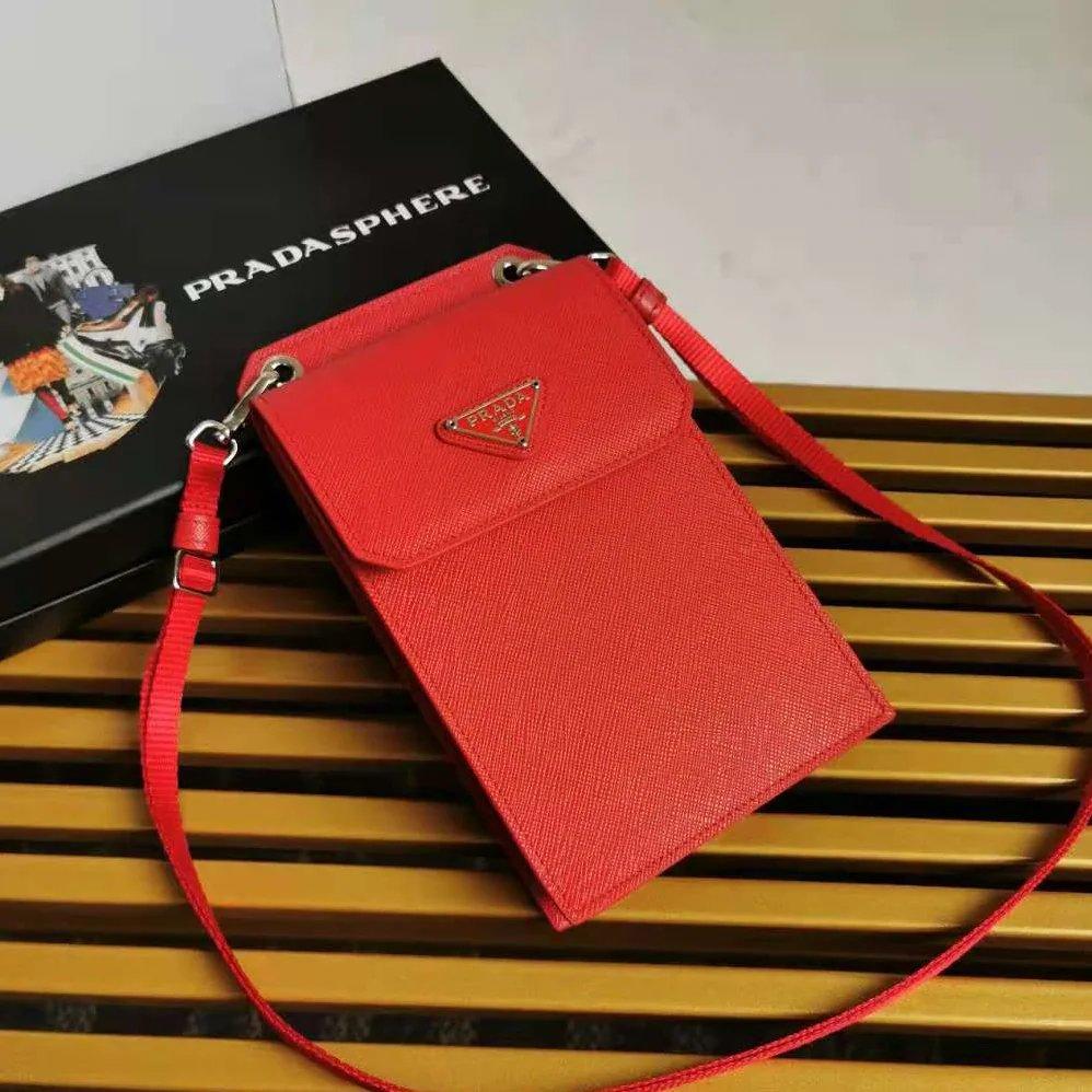 Prada Saffiano Leather Smartphone Case for Men in Red Prada Saffiano Leather Smartphone Case for Men in Red