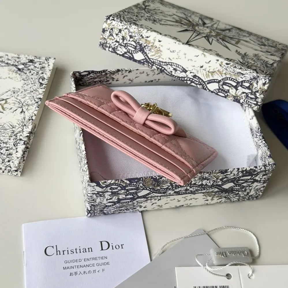 Dior Lady Dior Freesia Card Holder Black Cannage Lambskin for Women Dior Lady Dior Freesia Card Holder Black Cannage Lambskin for Women