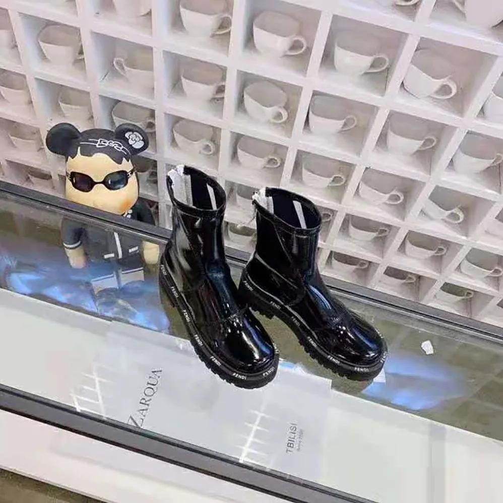 Fendi Biker Boots Glossy Black Neoprene Biker Boots for Women Fendi Biker Boots Glossy Black Neoprene Biker Boots for Women