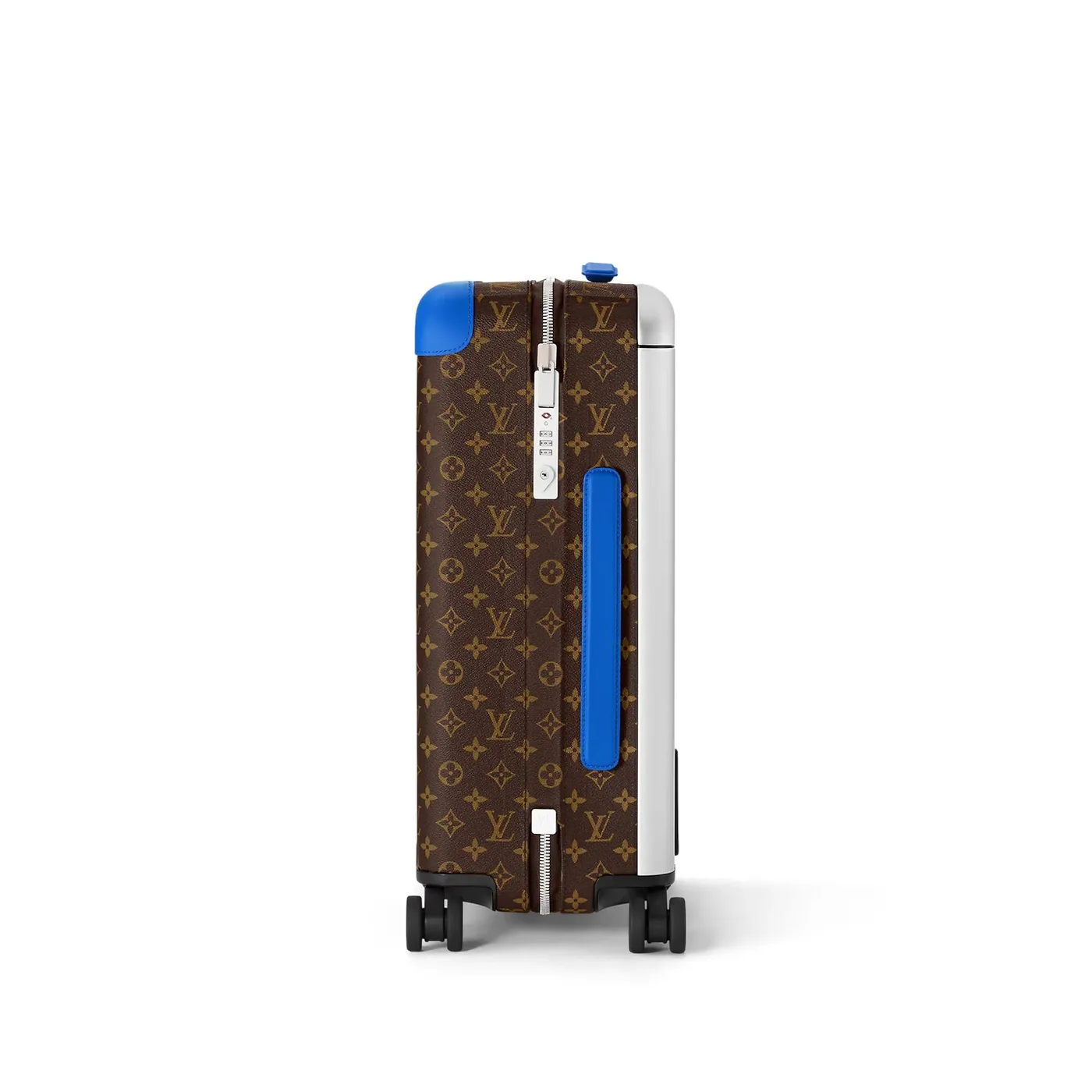 Louis Vuitton Horizon 55 Suitcase in Brown/ Blue Silver Hardware