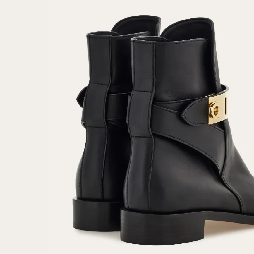 Ferragamo Hug Buckle Ankle Boots Black 01K224 Ferragamo Hug Buckle Ankle Boots Black 01K224